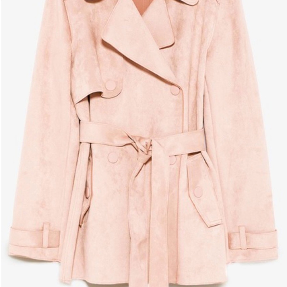 Zara faux suede trench jacket
